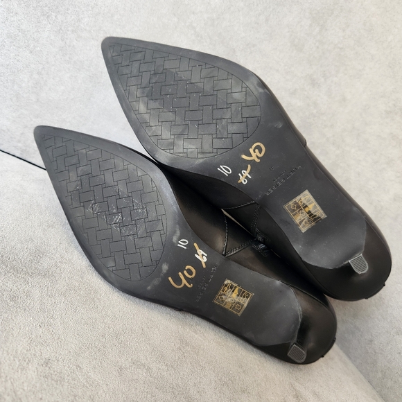 Kurt Geiger heeled booties 10 black leather Kensington Flexi ankle logo new $280 - Picture 16 of 17